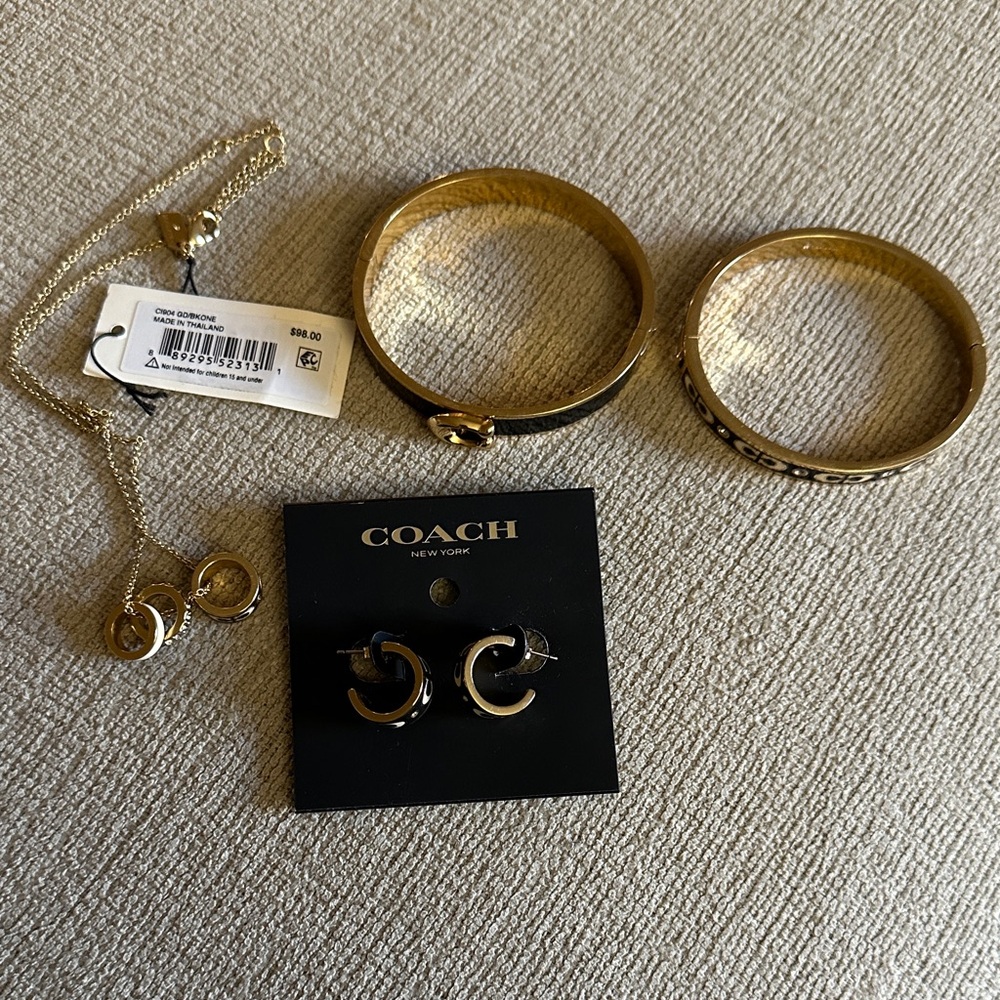 Coach Gold and Black Jewelry Set